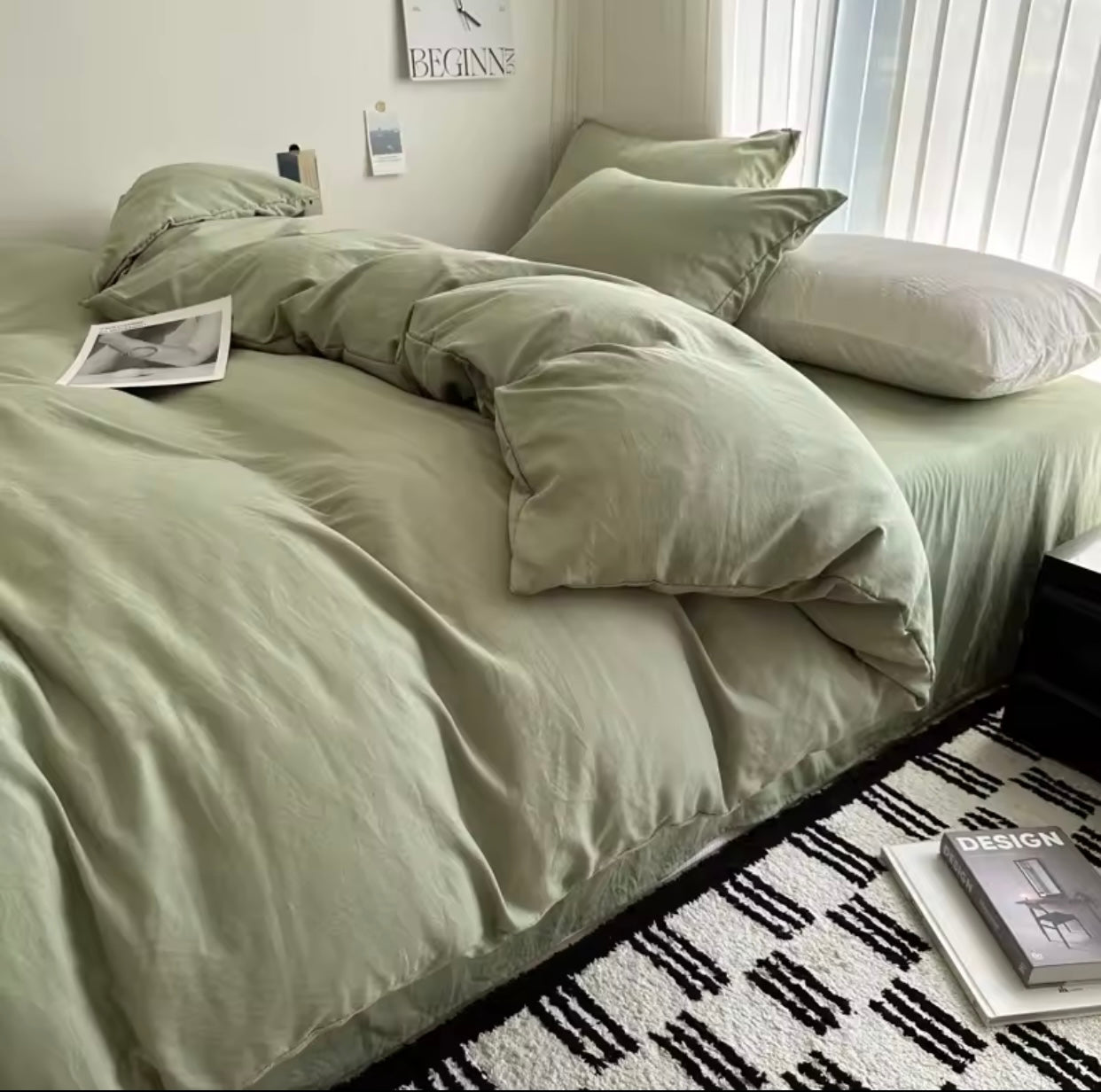 15 separate color Bed Linen Solid Cotton Bedding Set with Sheet Duvet Cover Pillowcases Single Couple Bedsheet King Queen Double Twin Size