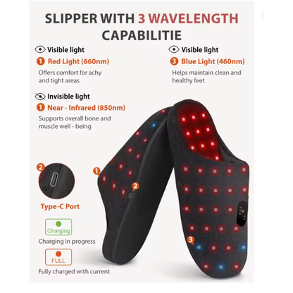 Astarexin Red Light Therapy Slippers Rechargeable 460nm For Feet Therapy Device at Home Heating Treat Inflammation Relieve pain